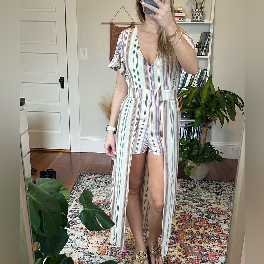 NEW // Open Front Romper/Maxi Dress